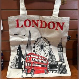 EcoFriendly Canvas Tote with Clock Tower Design